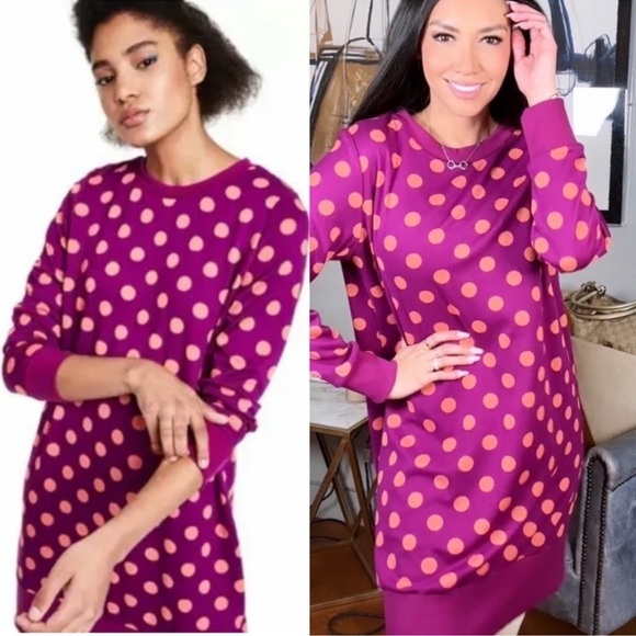 Victor Glemaud x Target Purple Pink Polka Dot Tunic Sweater Dress Size Medium - Picture 5 of 5
